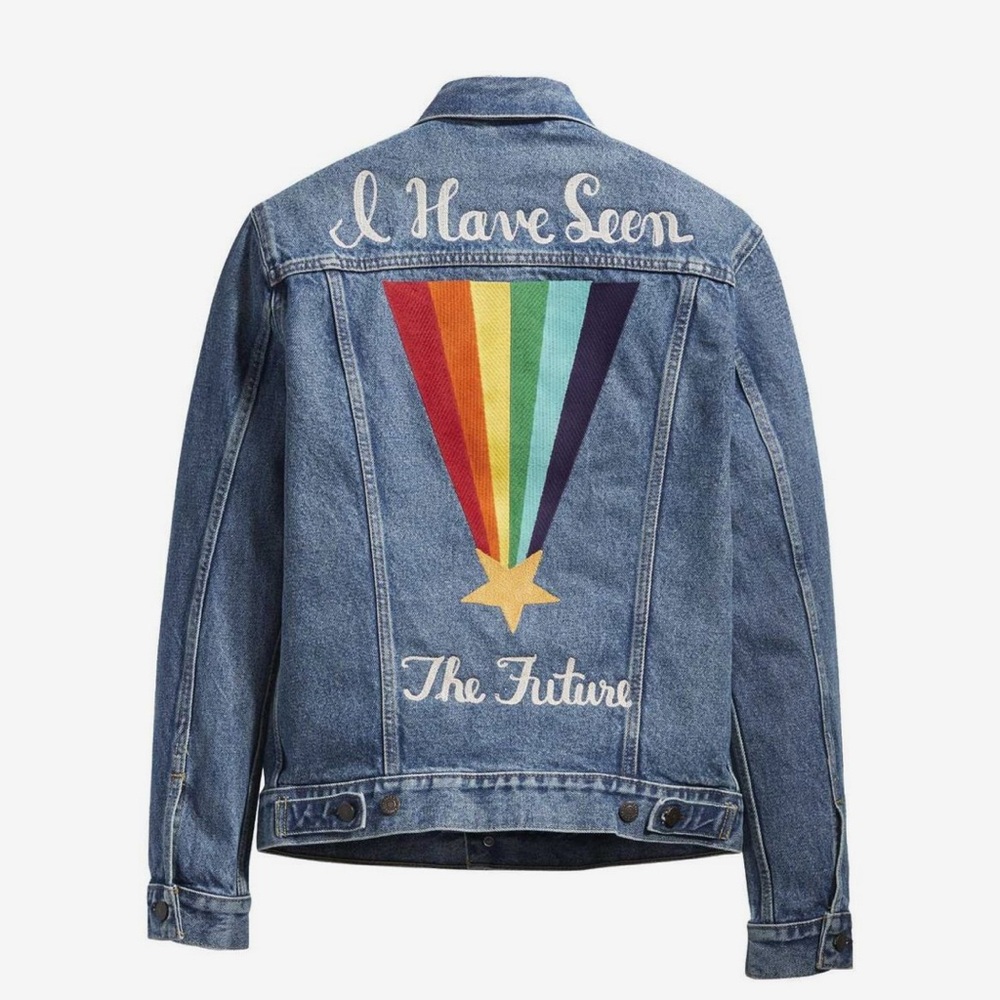 Levi’s Pride Jacket • 2018 “I Have Seen The Future” • Rainbow Graphic • Unisex